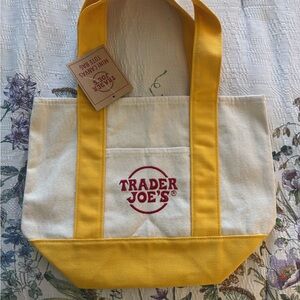 Trader Joe’s Mini New Yellow and Cream Tote Bag